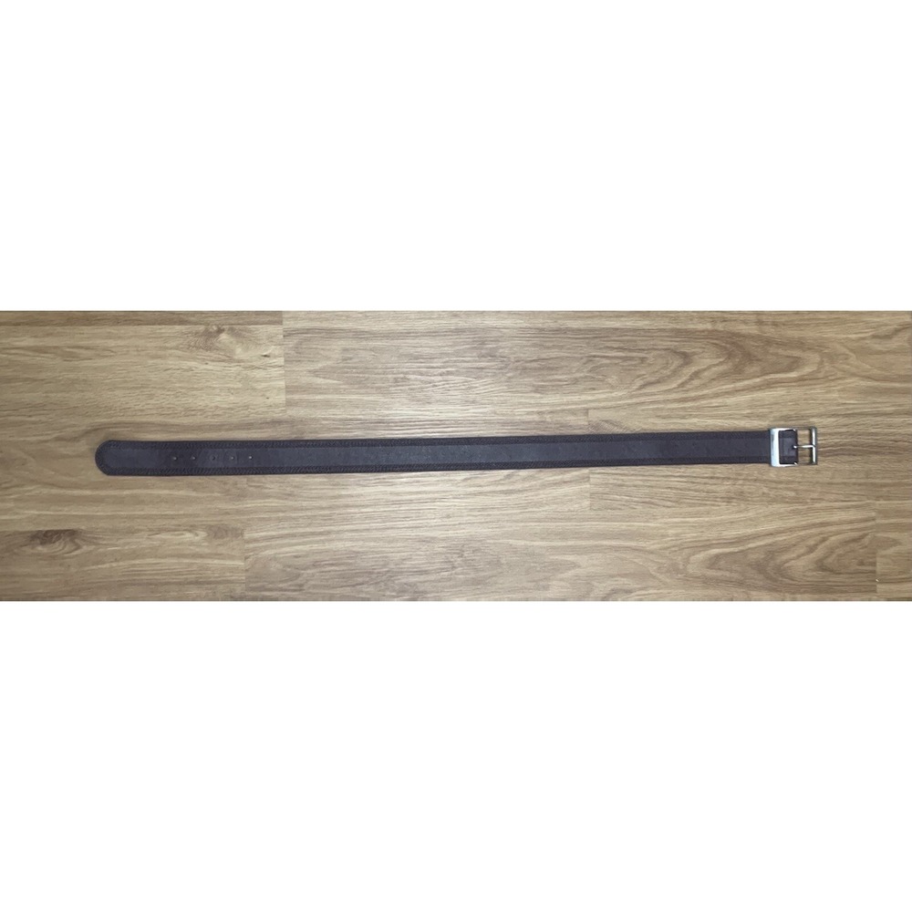 Women"s 2" Wide ‎ Stitch Edged Brown Leather Belt Sz. Medium